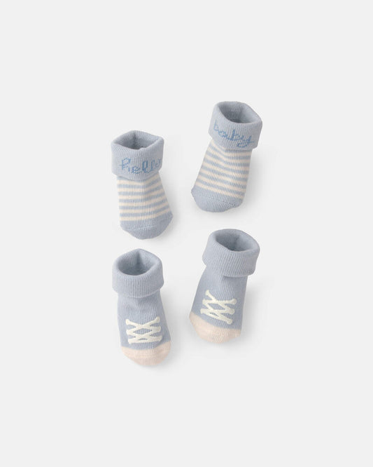 Carter's Baby Boy 2-Pack 'Hello Baby' Foldover Booties - Blue
