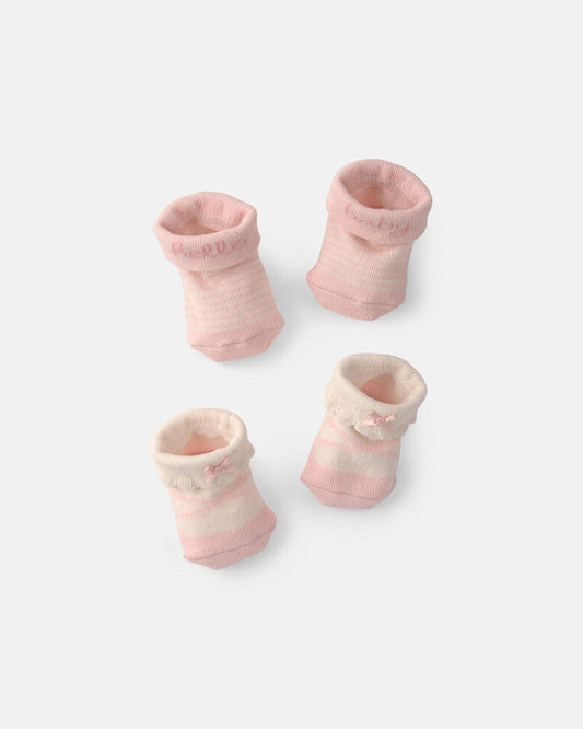 Carter's Baby Girl 2-Pack 'Hello Baby' Foldover Booties - Pink