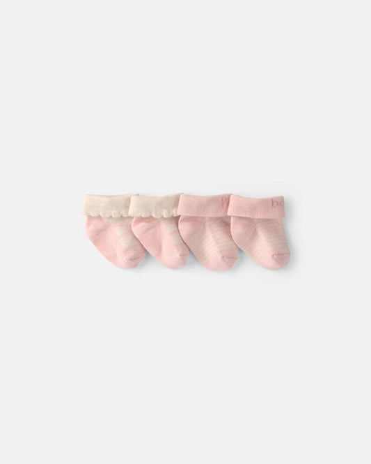 Carter's Baby Girl 2-Pack 'Hello Baby' Foldover Booties - Pink