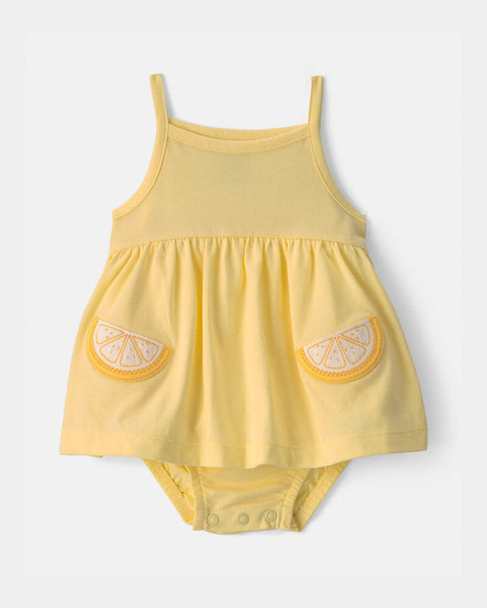 Carter's Baby Girl Lemon Sleeveless Bodysuit Dress - Yellow