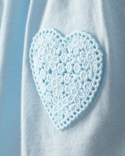 Carter's Baby Girl Heart Sleeveless Bodysuit Dress - Blue