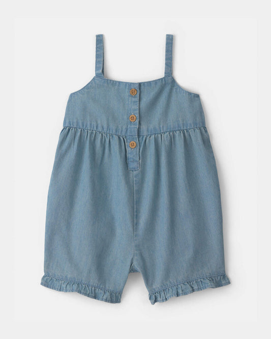 Carter's Baby Girl Chambray Sleeveless Romper - Blue