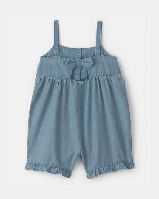 Carter's Baby Girl Chambray Sleeveless Romper - Blue
