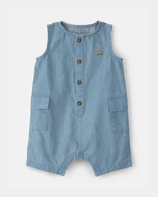 Carter's Baby Beach Cruiser Chambray Sleeveless Romper - Blue
