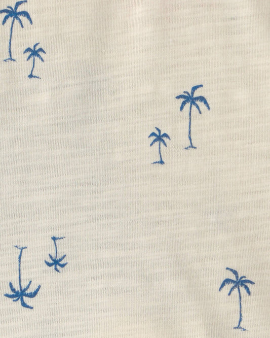 Carter's Baby Boy 2-Piece Palm Tree Polo & Short Set - Blue/Ivory
