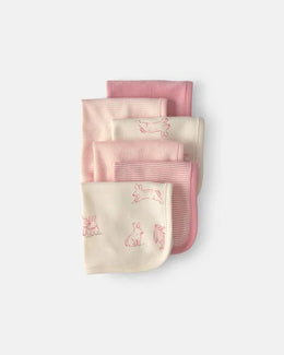 Carter's Baby Girl 6-Pack Bunny Terry Washcloths - Pink