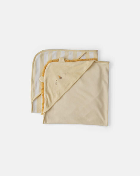 Carter's Baby 2-Pack Lion Terry Towels - Yellow