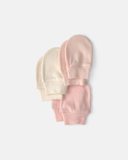 Carter's Baby Girl 3-Pack Mitts - Pink/Ivory