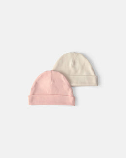 Carter's Baby Girl 2-Pack Caps - Pink/Ivory