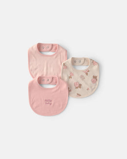 Carter's Baby Girl 3-Pack Floral Bibs - Pink/Ivory