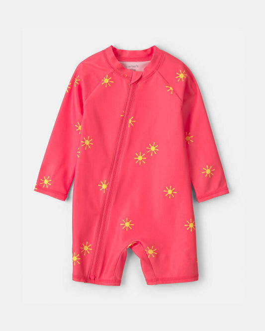 Carter's Baby Boy Sun 1-Piece Swimsuit Rashguard - Orange
