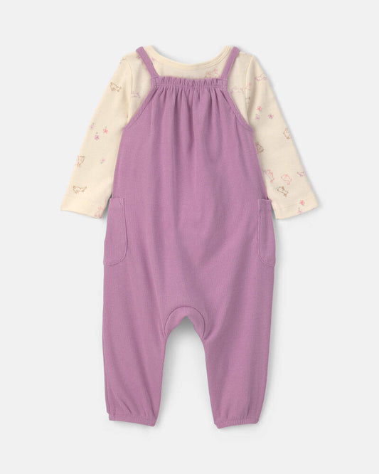 Carter's Baby Girl 2-Piece Long-Sleeve Overall Set - Purple
