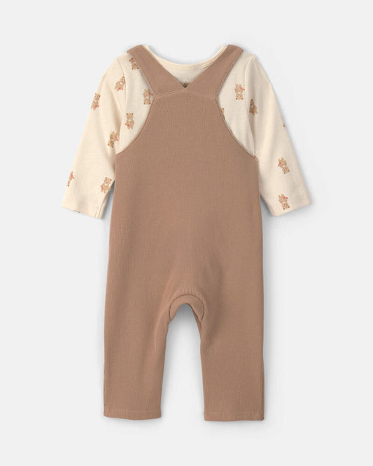 Carter's Baby 2-Piece Bear Long-Sleeve Overall Set - Brown