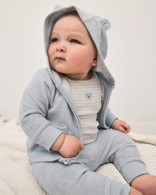 Carter's Baby 3-Piece Bear Terry Short-Sleeve Layering Set - Blue