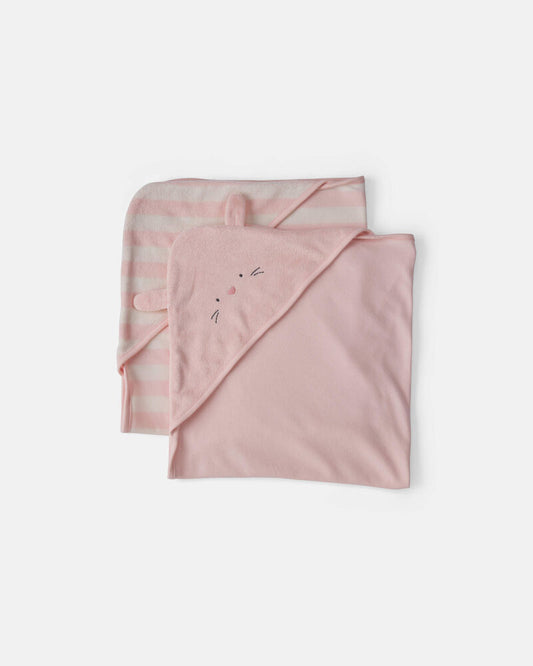 Carter's Baby Girl 2-Pack Bunny Terry Towels - Pink