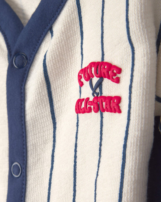 Carter's Baby Boy 3-Piece Baseball Striped Top & Short Set - Blue/Ivory