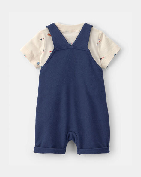 Carter's Baby Boy 3-Piece Fourth of July Overall Set - Navy/Cream