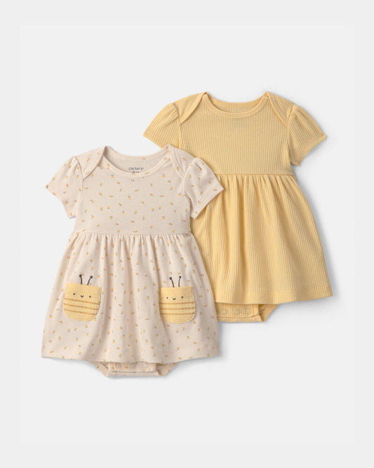 Carter's Baby Girl 2-Pack Bee Short-Sleeve Dresses - Yellow