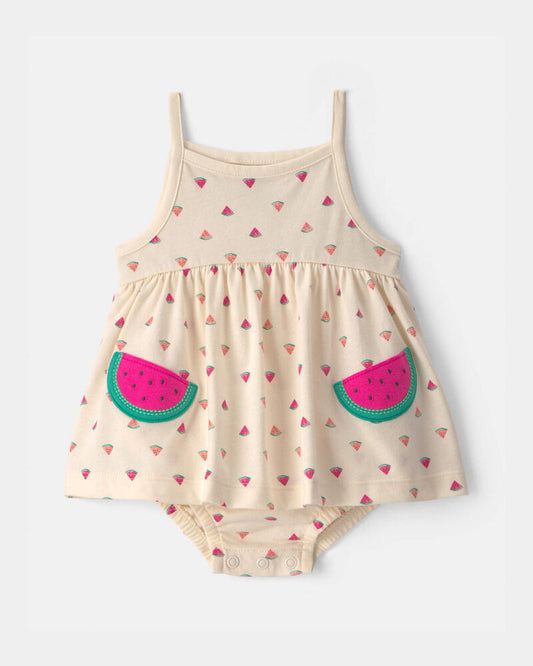 Carter's Baby Girl Watermelon Bodysuit Dress - Ivory
