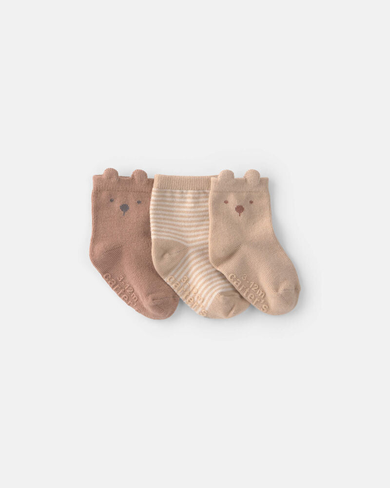 Carter's Baby 3-Pack Bear Baby Booties - Brown