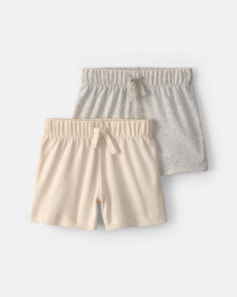 Carter's Baby 2-Pack Shorts - Ivory/Grey