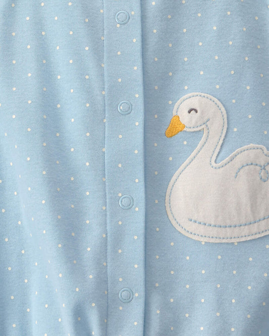 Carter's Baby Girl Swan Polka Dot Sleeveless Romper - Blue