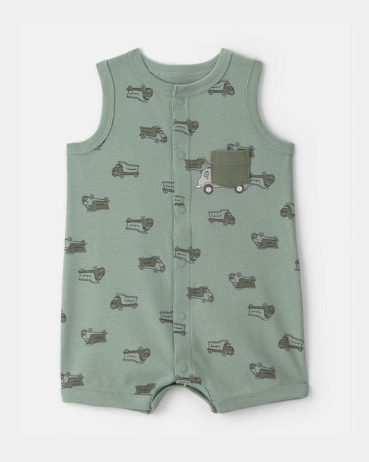 Carter's Baby Boy Dumptruck Romper - Green