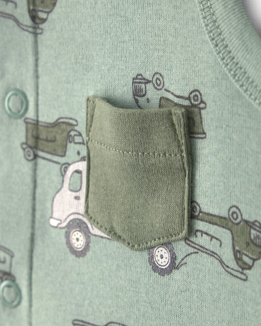 Carter's Baby Boy Dumptruck Romper - Green