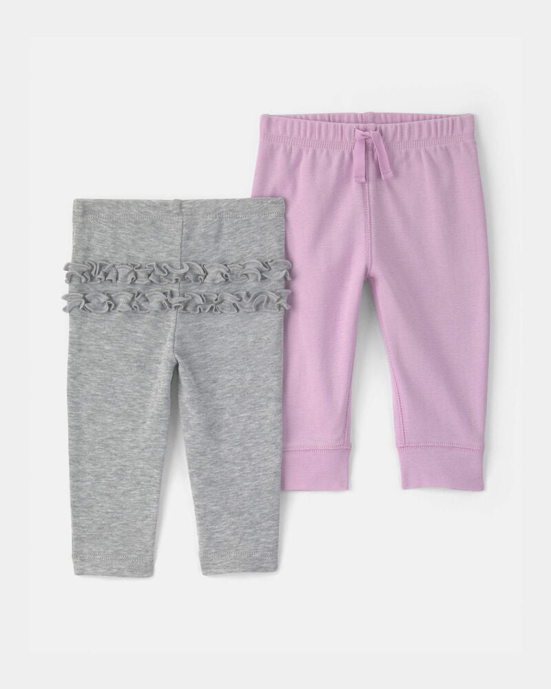 Carter's Baby Girl 2-Pack Multipack Bottoms - Pink/Grey