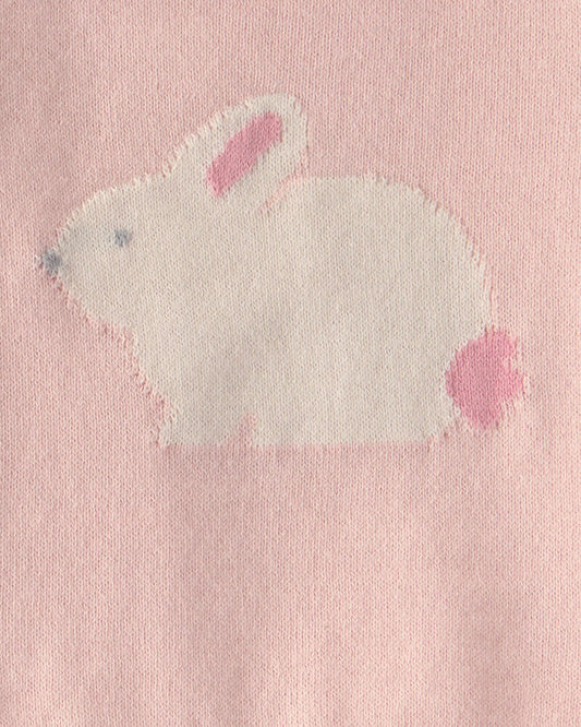 Carter's Baby Girl 2-Piece Bunny Short-Sleeve Sweater Top & Short Set - Pink