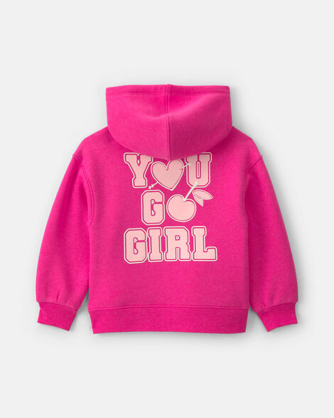 Carter's Baby Girl Heart Fleece Hoodie & Pant Set - Pink