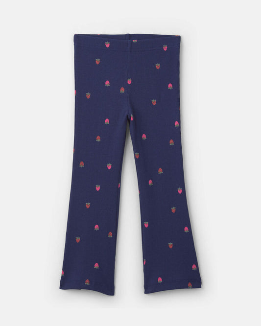 Carter's Baby Girl 2-Piece 'Sweet & Kind' Strawberry Long-Sleeve Top & Pant Set - Navy Blue