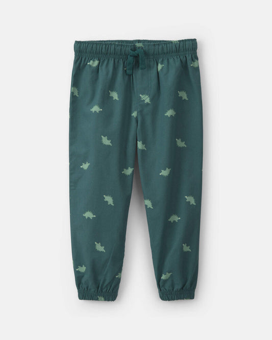 Carter's Baby Boy 2-Piece Dinosaur Fleece Hooded Top & Pant Set - Grey/Green