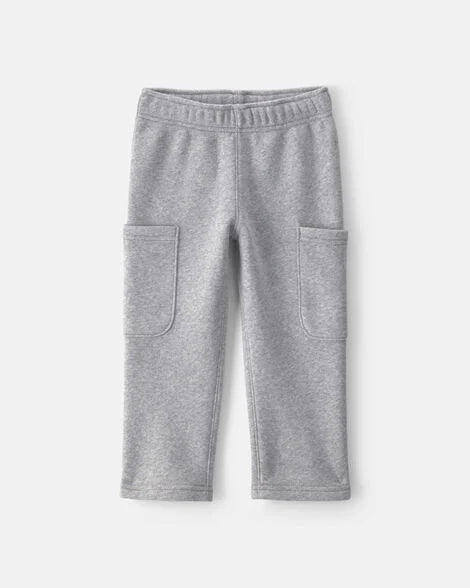 Carter's Baby Boy 2-Piece 'Little Champ' Football Fleece Top & Pant Set - Navy Blue/Grey