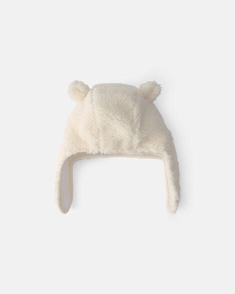 Carter's Baby Bear Teddy Fleece Hat & Mitten Set - Cream