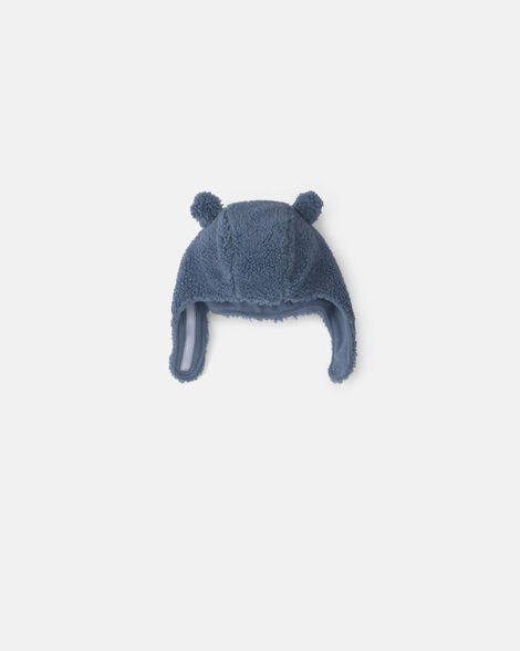 Carter's Baby Boy Bear Teddy Fleece Hat & Mitten Set - Blue