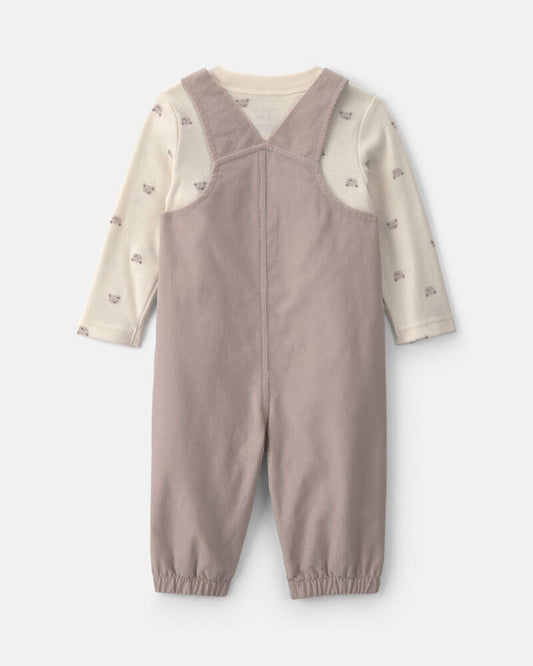 Carter's Baby Boy 2-Piece Bear Corduroy Overall Set - Brown