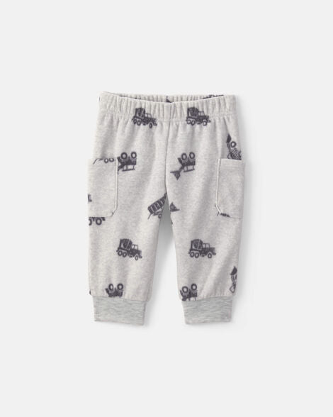 Carter's Baby Boy 3-Piece Construction Fleece Layering Set - Grey