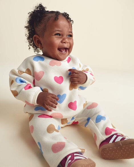 Carter's Baby Girl 3-Piece Heart 'I Love Daddy' Fleece Layering Set