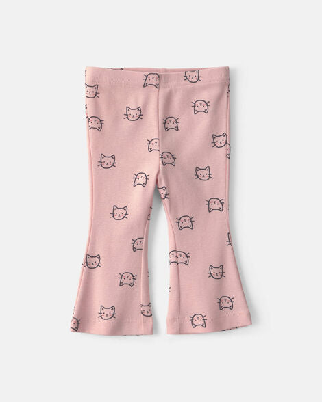 Carter's Baby Girl 3-Piece Cat Hooded Layering Set - Grey/Pink