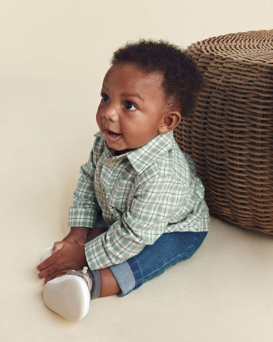 Carter's Baby Boy 2-Piece Plaid Flannel Long-Sleeve Top & Pant Set - Green/Indigo