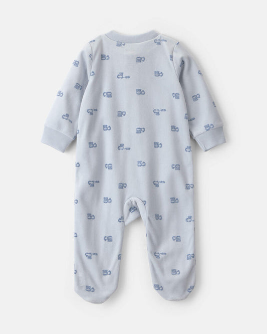 Carter's Baby Boy 'Baby Brother' Fleece 2-Way Zip Sleepers - Blue