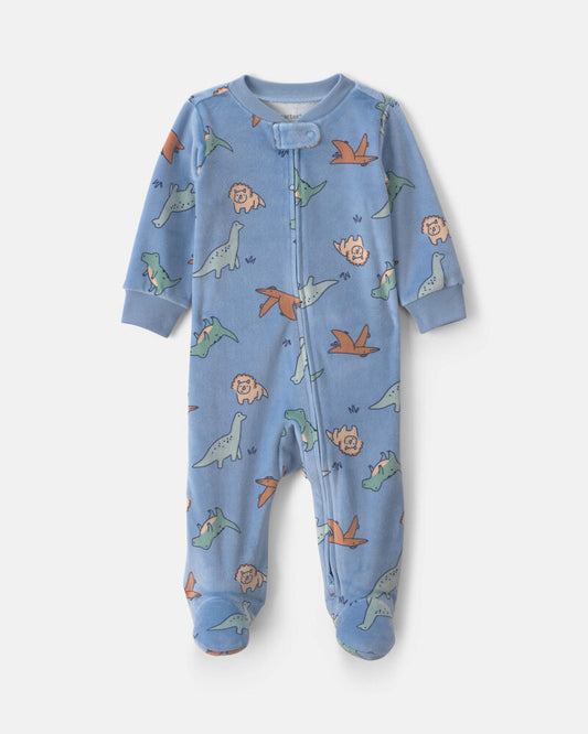 Carter's Baby Boy Dinosaur 2-Way Zip Sleeper - Blue
