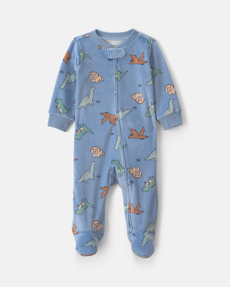 Carter's Baby Boy Dinosaur 2-Way Zip Sleeper - Blue