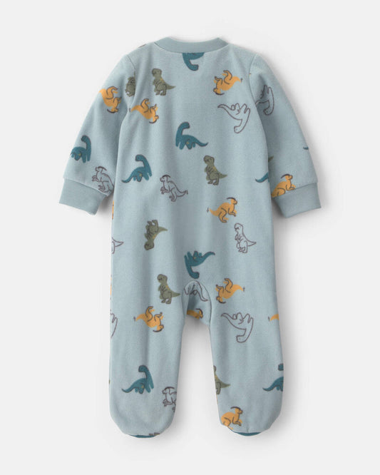 Carter's Baby Boy Fleece Dinosaur 2-Way Zip Sleeper - Blue
