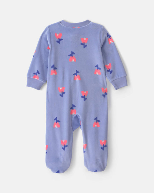 Carter's Baby Girl Tulip 2-Way Zip Sleeper - Blue
