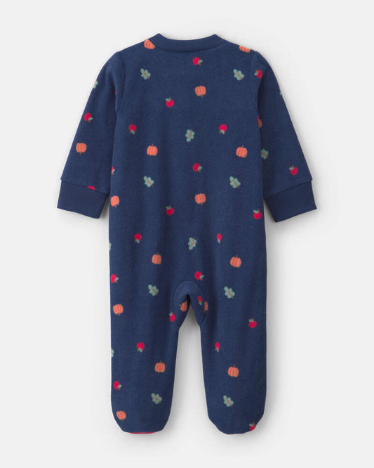 Carter's Baby Girl Fruit Fleece 2-Way Zip Sleeper - Blue