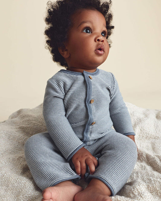 Carter's Baby Boy Striped Long-Sleeve Jumpsuit - Navy Blue
