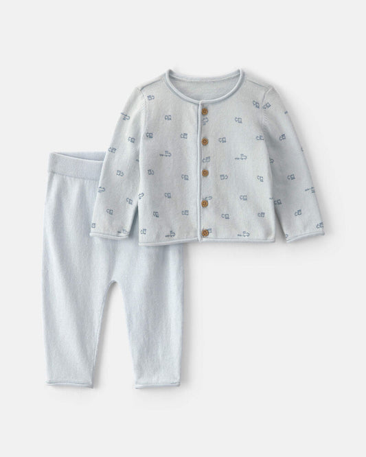 Carter's Baby Boy 2-Piece Train Long-Sleeve Top & Pant Set - Blue