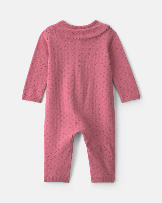 Carter's Baby Girl Pointelle Long-Sleeve Jumpsuit - Pink